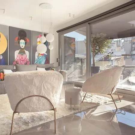 Luxury Acropolis View Apartment-living Stone Black Pearl Apartment Athens
