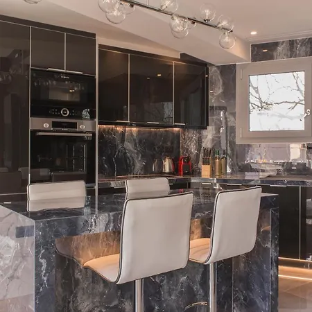 Luxury Acropolis View Apartment-living Stone Black Pearl Athens