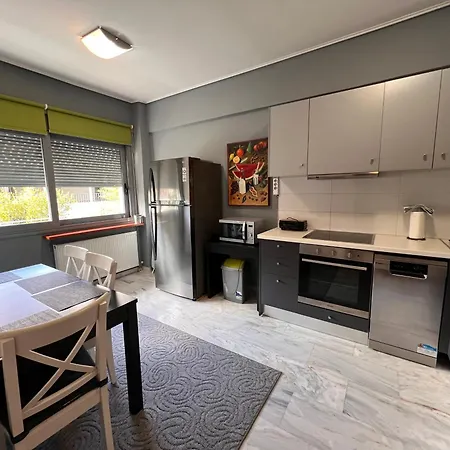 Blue Spacious Flat Wt Parking Nr Marousi Hospitals, By Promoshomes
