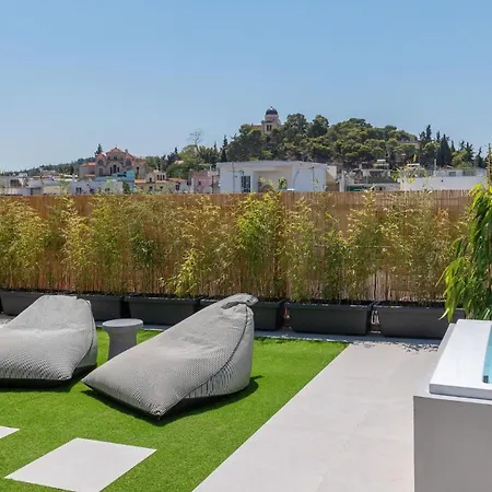 Penthouse With Magical Acropolis View From Balcony Apartment *