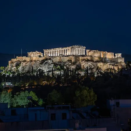 Penthouse With Magical Acropolis View From Balcony Apartment *