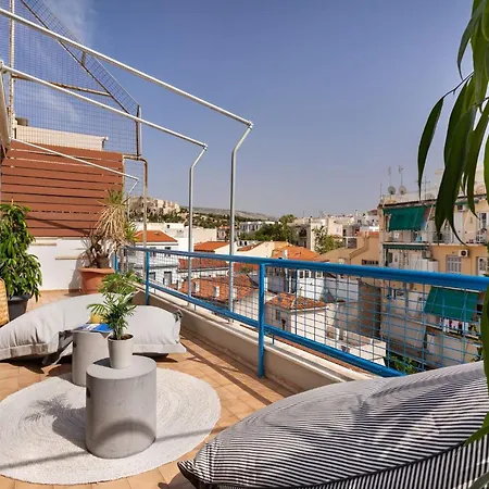 Apartment Penthouse With Magical Acropolis View From Balcony Athens