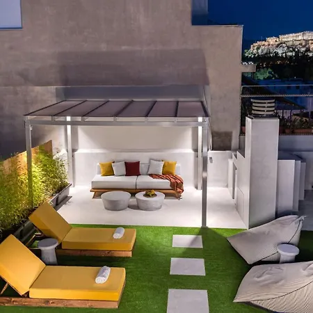 Penthouse With Magical Acropolis View From Balcony