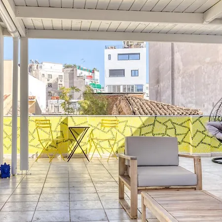 Chic Rooftop W/ Terrace - Near Acropolis Apartment