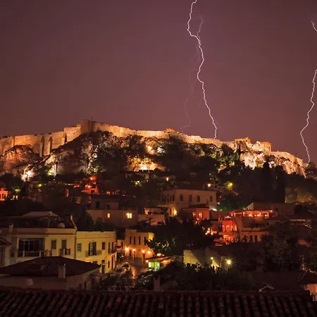 Amazing View Of Acropolis And Anafiotika In Plaka Athens