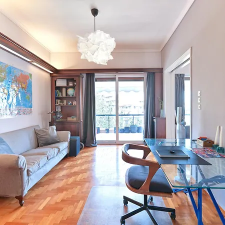 Pagrati With Park View Balcony - Opp Pangrati Grove Apartment