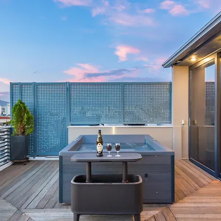 Acropolis View Luxe Penthouse With Outdoor Terrace Hottub Apartment Athens