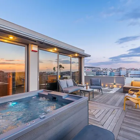 Acropolis View Luxe Penthouse With Outdoor Terrace Hottub Apartment *