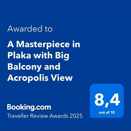 A Masterpiece In Plaka With Big Balcony And Acropolis View Atina