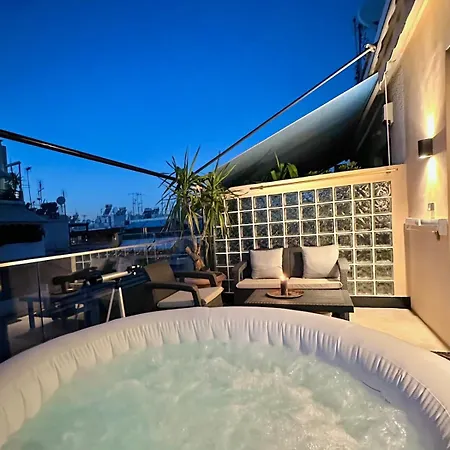 Apartment Luxury Designed Penthouse Center Near Metro Jaccuzi Fireplace View Bar Art Athens
