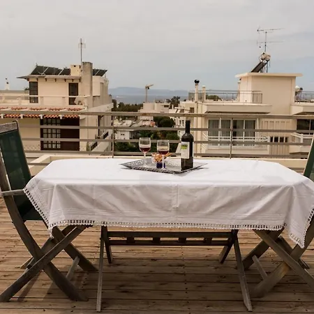 Family Getaway, Spacious And Luxurious, Sea View, Terrace, Next To Voula Beach, 20min From Center Apartment *