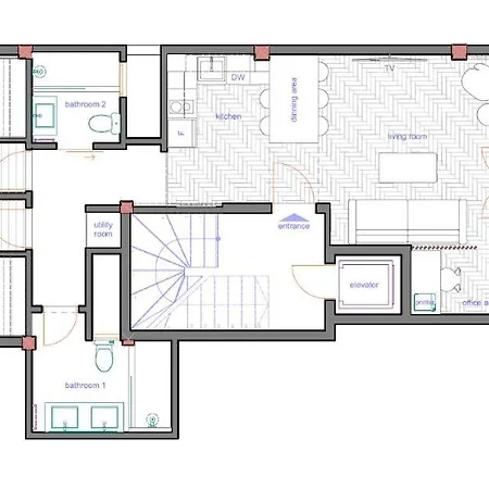 Blue Lux 2br 2ba With Skyline View, Near Kolonaki