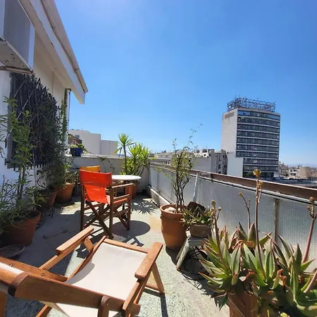 Chic 2br Bright Penthouse With Open Wood Staircase Apartment Athens